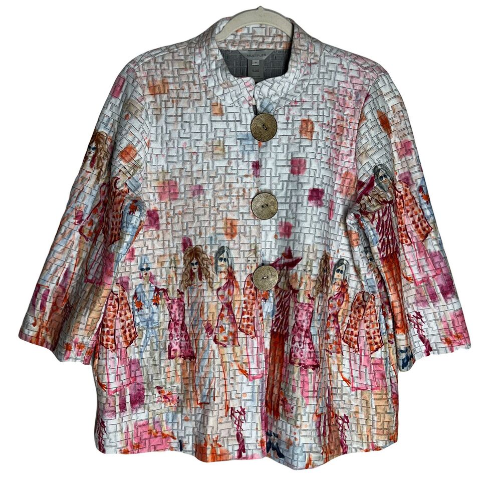 Multiples Camellia Quilted Button Front Petite Ja… - image 1